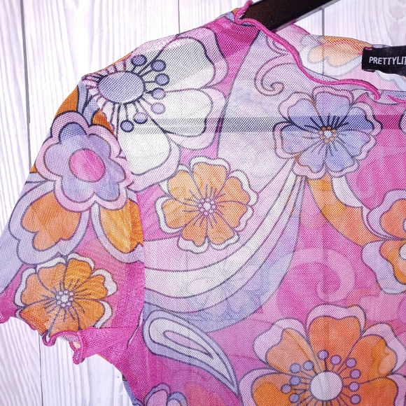 Floral Mesh Dress PLT Size UK 6 - Picture 2 of 4